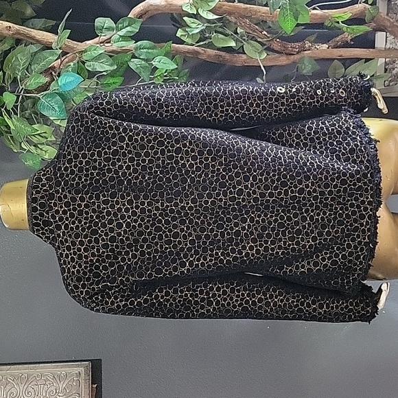 VintageYak Magik Gold & Black Elegant Reversible Open Blazer Jacket Size L - Picture 8 of 13